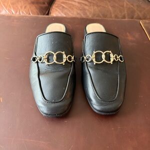 Zara Mules/Slides/Loafers - Size 9 - Black/Gold